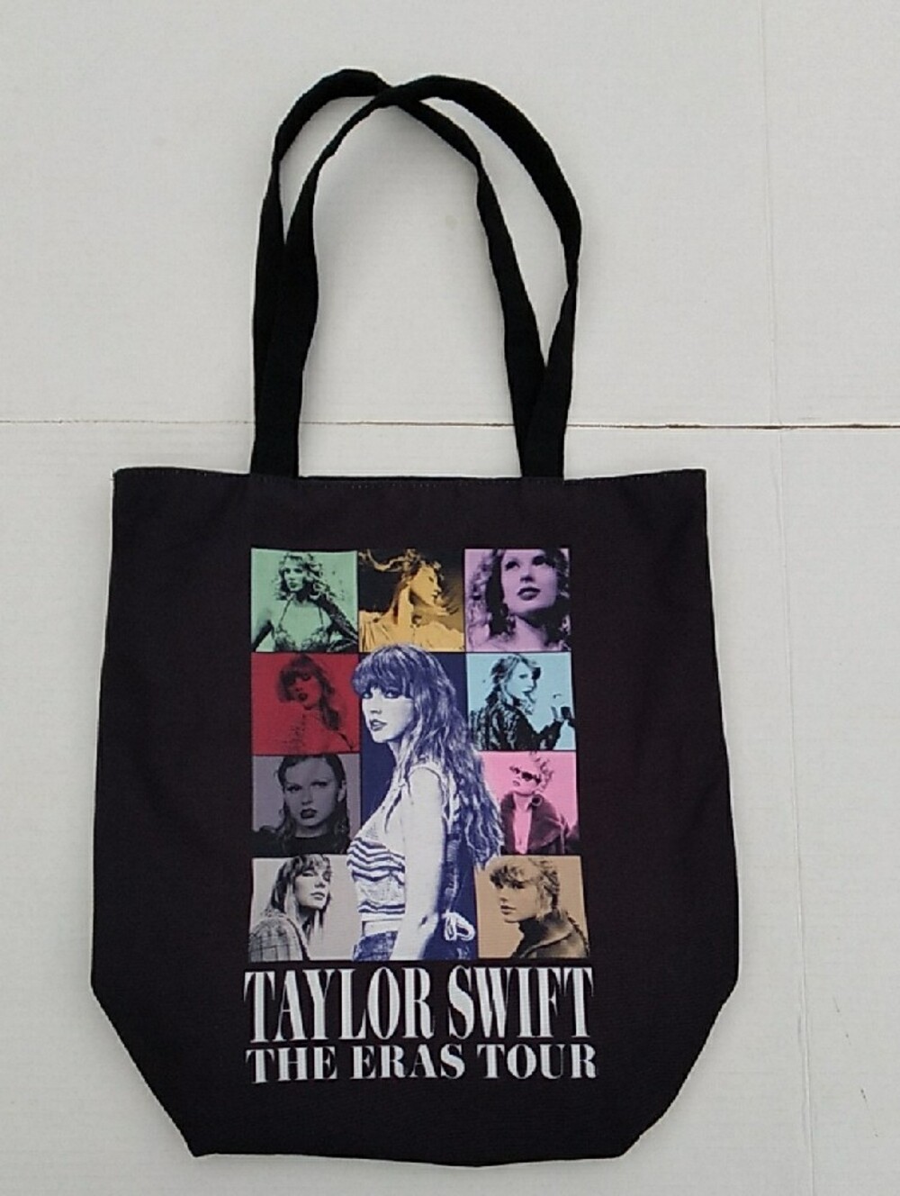 Taylor Swift Eras Tour Black Graphic Tote Bag